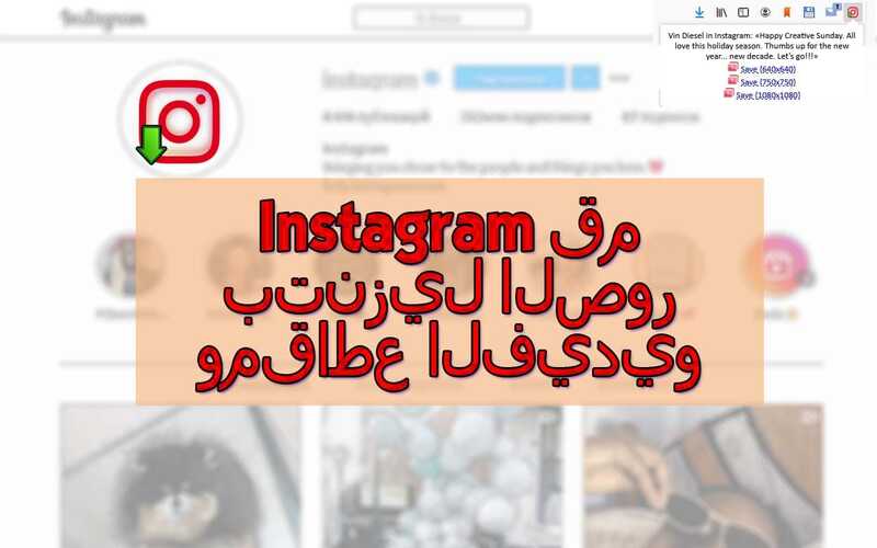 Instagram قم بتنزيل الصور ومقاطع الفيديو