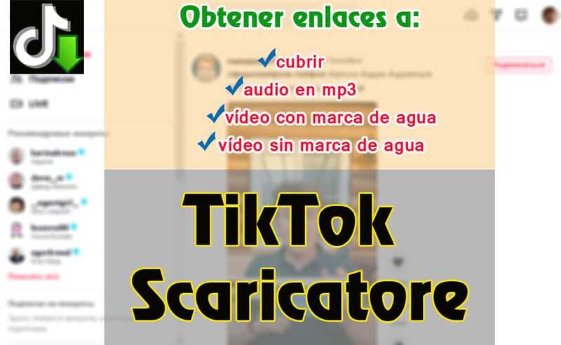 TikTok descargar video, audio y portada